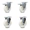 Service Caster 5 Inch Nylon Wheel Swivel Top Plate Caster Lock Brakes 2 Rigid SCC, 2PK SCC-TTL20S514-NYS-2-R-2 - alternate 1
